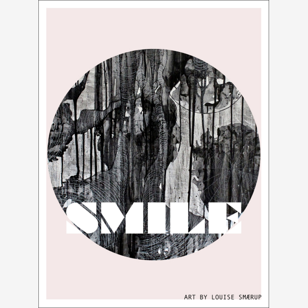 Plakat Smile, rosa 30 cm x 40 cm
