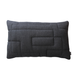 Pude Quiltet uld 40x60, Mrkegr