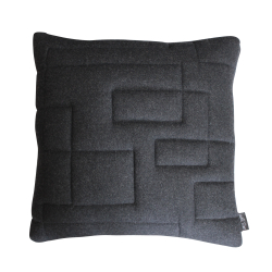 Pude Quiltet uld 50x50, Mrkegr