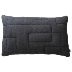 Pude Quiltet uld 80x50, Mrkegr