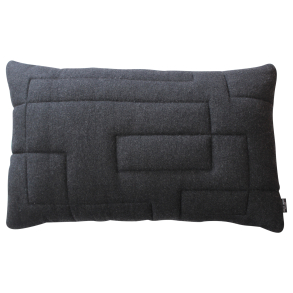 Pude Quiltet uld 80x50, Mrkegr