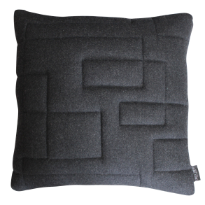 Pude Quiltet uld 65x65, Mrkegr